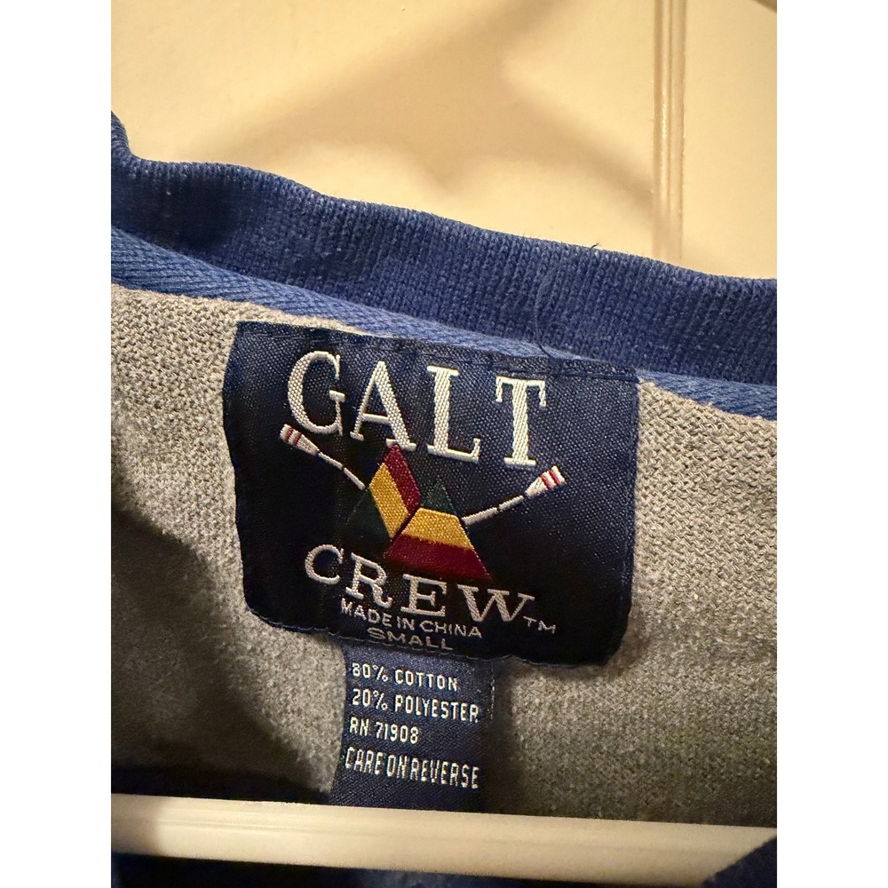 Vintage Galt Crew Kansas Sweatshirt Blue Embroidered Pullover Small Collegiate - Picture 4 of 5